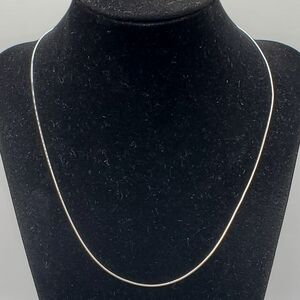 925 Sterling Silver Round Snake Chain Necklace 1mm 18" Women Italy, NEW